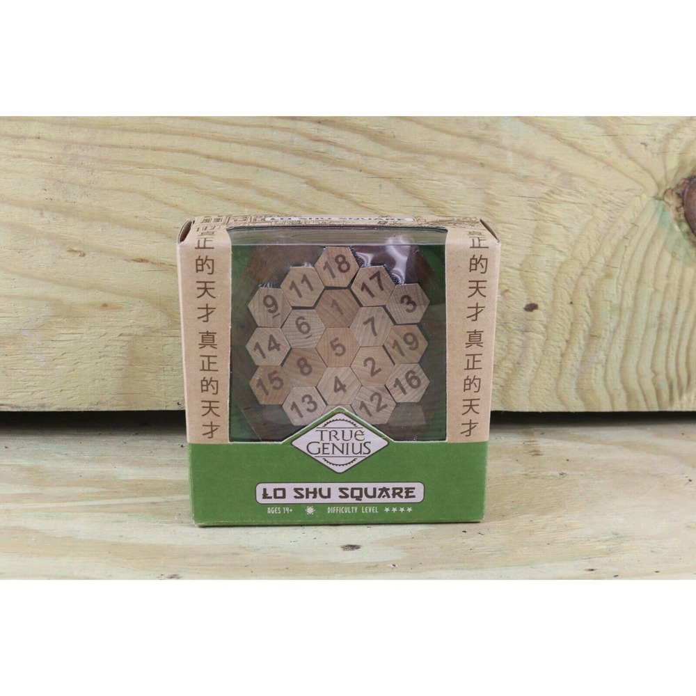 New Wooden Puzzle Lo Shu Square True Genius Brain Teaser Recent Toys Sealed USA